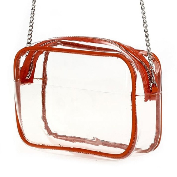 The Market Place By GRMTX Handbags - 1 LEFT!!!! Clear Stadium Messenger Bag- Orange